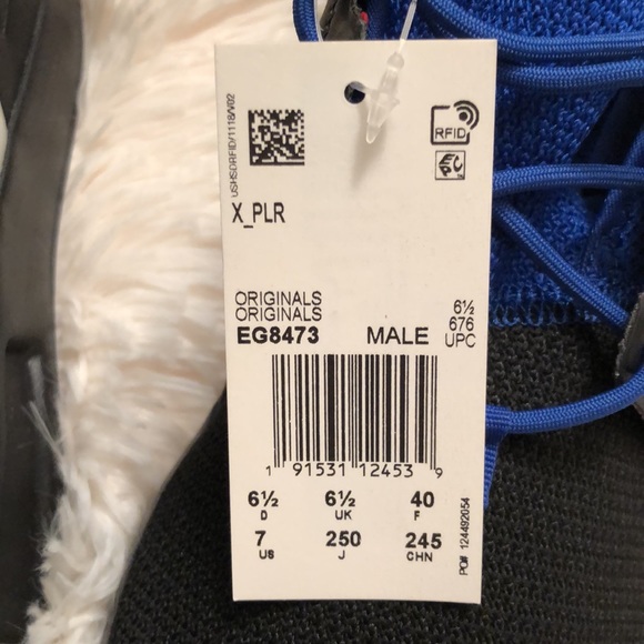 Brand New adidas Originals X_PLR Black & Blue Sneakers - Picture 6 of 9